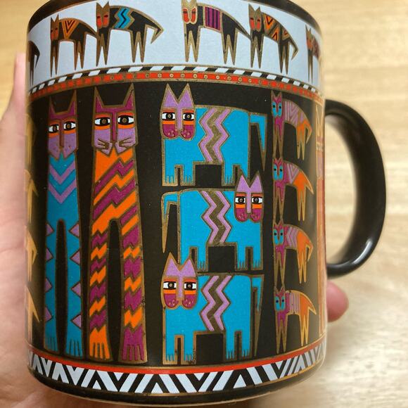 Laurel Burch Egypticats Vintage Cat Mug 14 oz 1990 - Picture 4 of 9